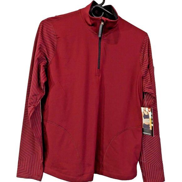 Avia Tops - AVIA Womens Activewear Reflective Stripe 1/4 Zip Performance Jacket Pull…